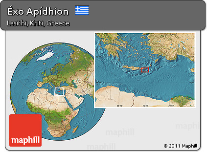 Satellite Location Map of Éxo Apídhion