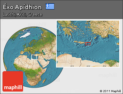 Satellite Location Map of Éxo Apídhion