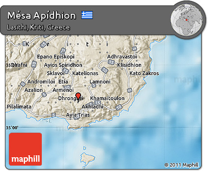 Shaded Relief Map of Mésa Apídhion