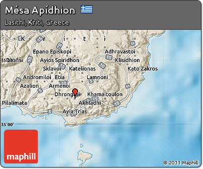 Shaded Relief Map of Mésa Apídhion