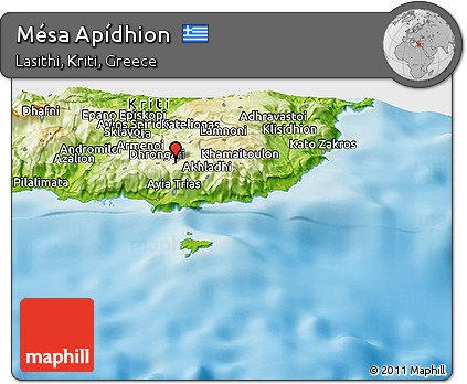 Physical Panoramic Map of Mésa Apídhion