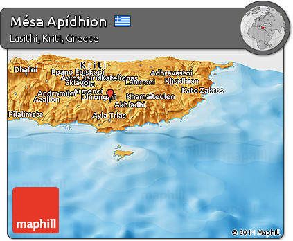 Political Panoramic Map of Mésa Apídhion