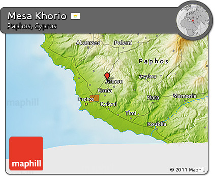 Physical 3D Map of Mesa Khorio