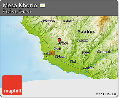 Physical 3D Map of Mesa Khorio