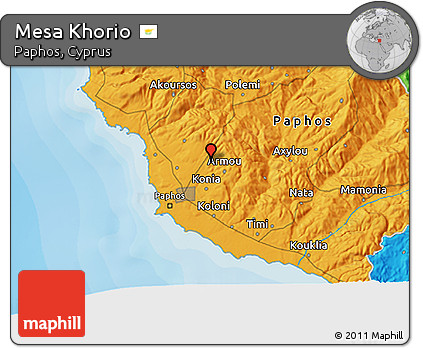 Political 3D Map of Mesa Khorio