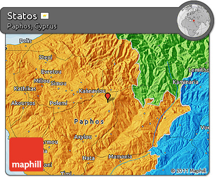 Political 3D Map of Statos