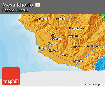 Political 3D Map of Mesa Khorio