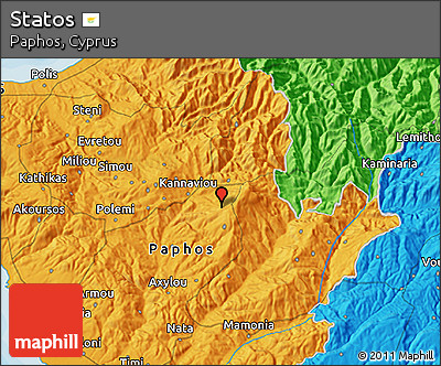 Political 3D Map of Statos