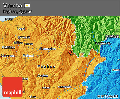 Political 3D Map of Vrecha