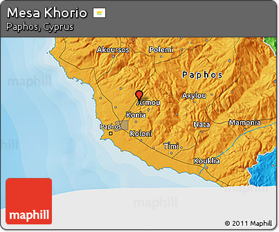 Political 3D Map of Mesa Khorio