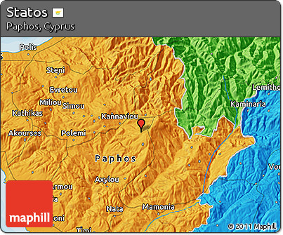 Political 3D Map of Statos