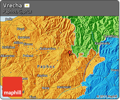 Political 3D Map of Vrecha