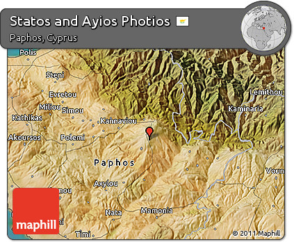 Satellite 3D Map of Statos and Ayios Photios