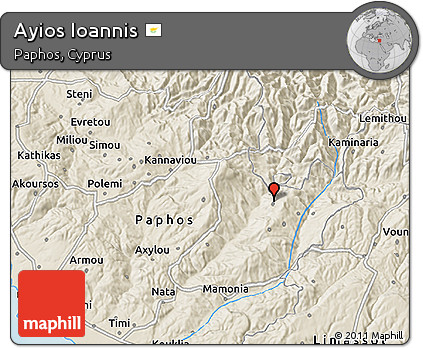 Shaded Relief 3D Map of Ayios Ioannis