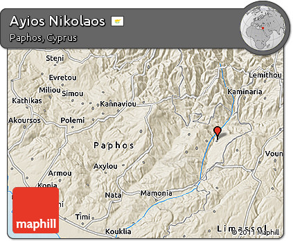 Shaded Relief 3D Map of Ayios Nikolaos