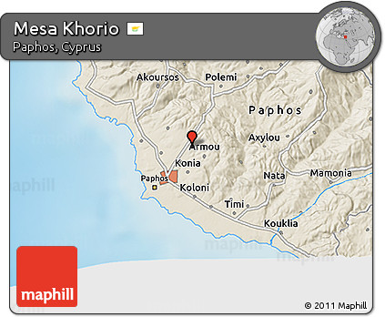 Shaded Relief 3D Map of Mesa Khorio