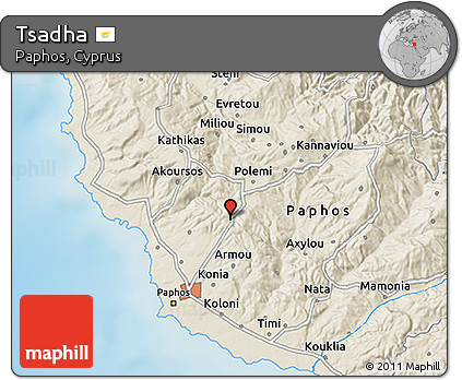 Shaded Relief 3D Map of Tsadha