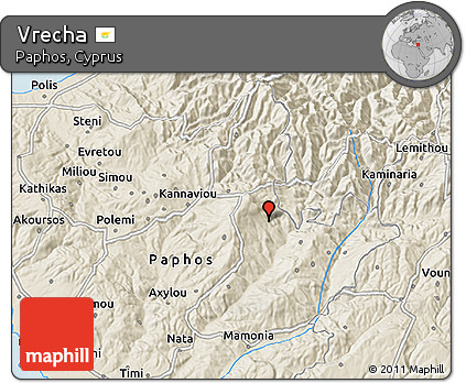 Shaded Relief 3D Map of Vrecha