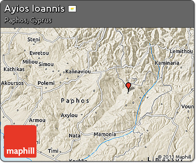 Shaded Relief 3D Map of Ayios Ioannis