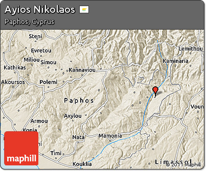 Shaded Relief 3D Map of Ayios Nikolaos