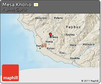 Shaded Relief 3D Map of Mesa Khorio