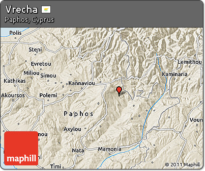 Shaded Relief 3D Map of Vrecha