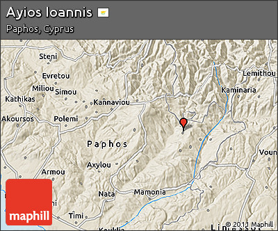 Shaded Relief 3D Map of Ayios Ioannis