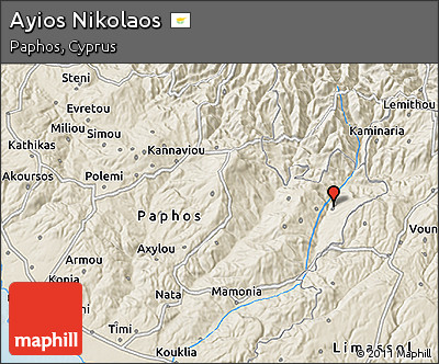 Shaded Relief 3D Map of Ayios Nikolaos