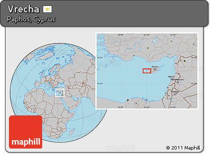 Gray Location Map of Vrecha