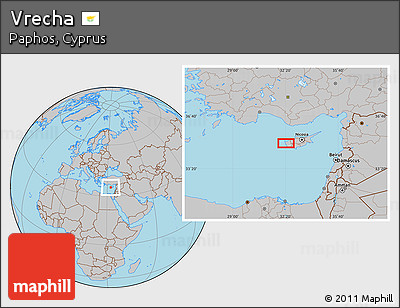Gray Location Map of Vrecha