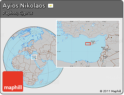 Gray Location Map of Ayios Nikolaos