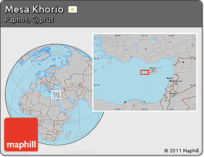 Gray Location Map of Mesa Khorio