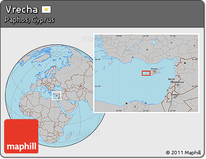 Gray Location Map of Vrecha