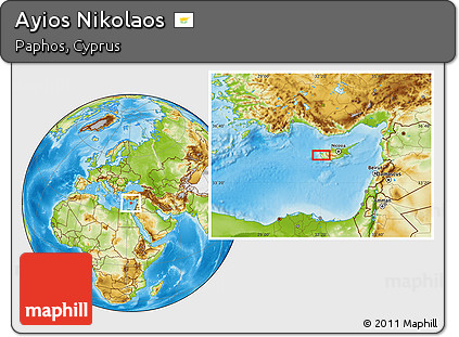 Physical Location Map of Ayios Nikolaos