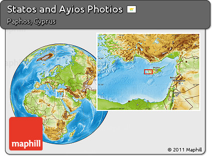 Physical Location Map of Statos and Ayios Photios