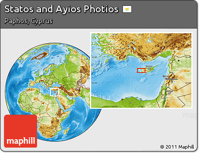Physical Location Map of Statos and Ayios Photios