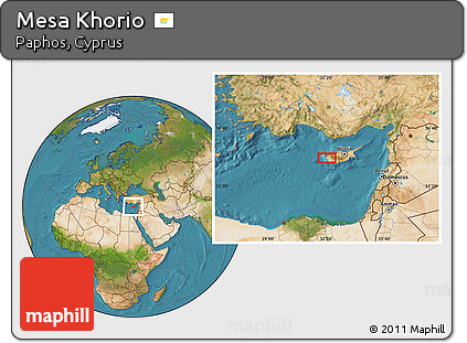 Satellite Location Map of Mesa Khorio