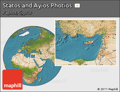 Satellite Location Map of Statos and Ayios Photios