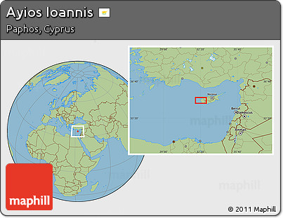 Savanna Style Location Map of Ayios Ioannis