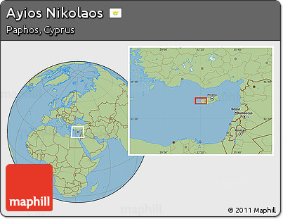 Savanna Style Location Map of Ayios Nikolaos