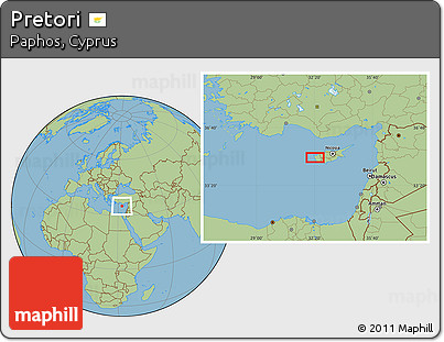 Savanna Style Location Map of Pretori