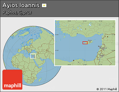 Savanna Style Location Map of Ayios Ioannis