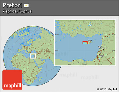 Savanna Style Location Map of Pretori