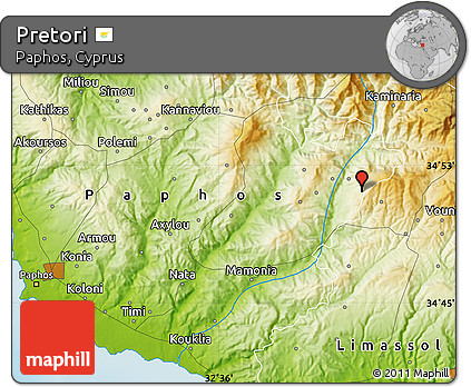 Physical Map of Pretori