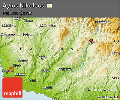 Physical Map of Ayios Nikolaos