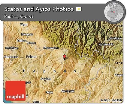 Satellite Map of Statos and Ayios Photios