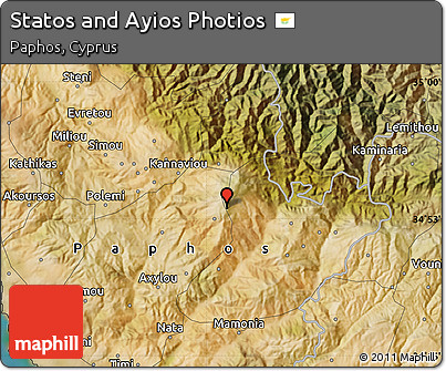 Satellite Map of Statos and Ayios Photios