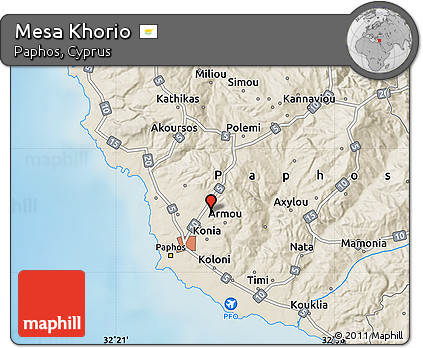 Shaded Relief Map of Mesa Khorio