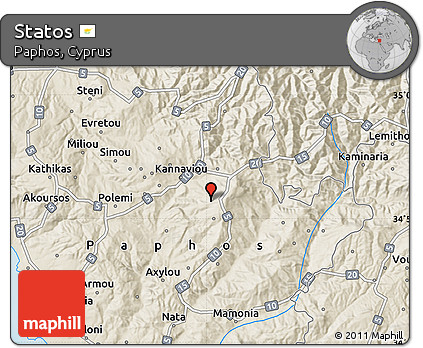 Shaded Relief Map of Statos