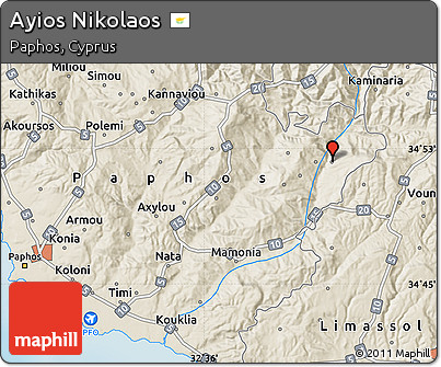 Shaded Relief Map of Ayios Nikolaos